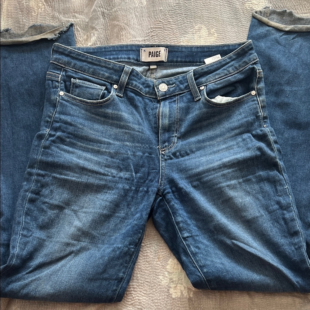 PAIGE Women's Boot Cut Jeans in Classic Blue
